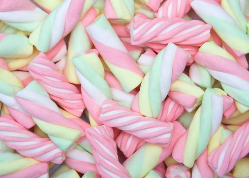 Brightly colored marshmallows