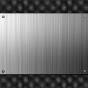 Carbon fiber background with a section of embossed stainless steel.  Plenty of copyspace in this layout.