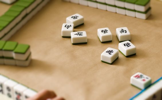 Gambling in Chinese �V Mahjong �V traditional game with friends.
