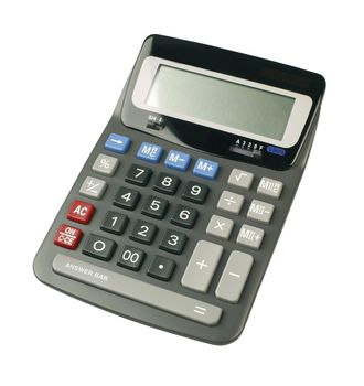 Calculator isolated on white background - XXL file captured in studio with a 21 megapixel camera