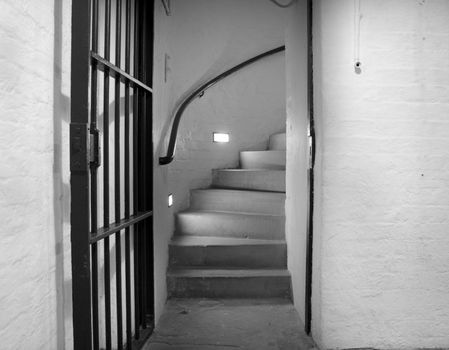 Staircase leading from prison cells up to Crown Court dating back to 1854 