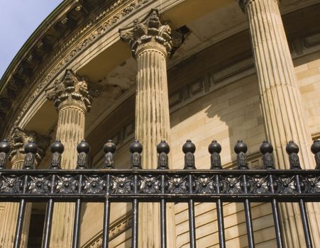 Neoclassical columns on Central Library Liverpool Uk built in 1875