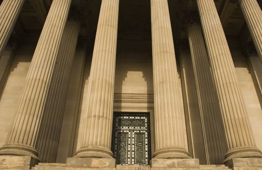 Columns on St Georges Hall, Liverpool, England, completed in 1854