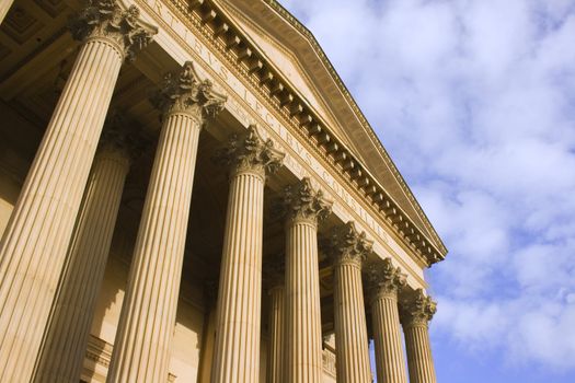 Columns on St Georges Hall, Liverpool, England, completed in 1854