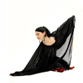 Portait of young passionate hispanic dancer isolated