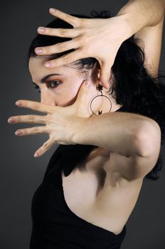 Portrait of passionate hispanic flamenco dancer woman