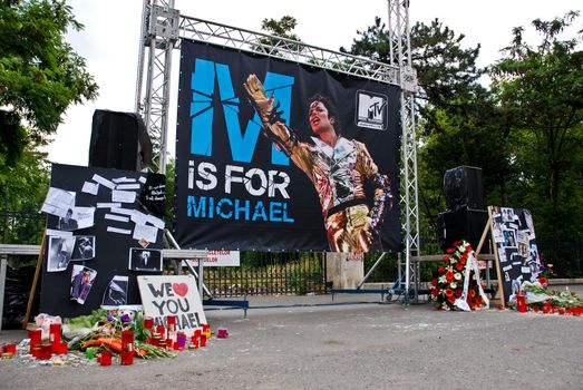 Michael Jackson Memorial at National Park on June 26, 2009 in Bucharest, Romania.