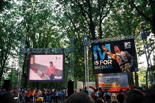 Michael Jackson Alley Inauguration and 51st Birthday Celebration at Michael Jackson Alley on August 29, 2009 in Bucharest, Romania.