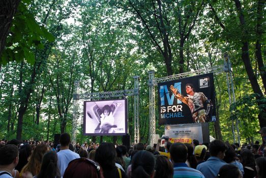 Michael Jackson Alley Inauguration and 51st Birthday Celebration at Michael Jackson Alley on August 29, 2009 in Bucharest, Romania.