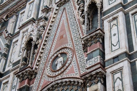 Details on a cathedral in Florence Italy Santa Maria del Fiore 