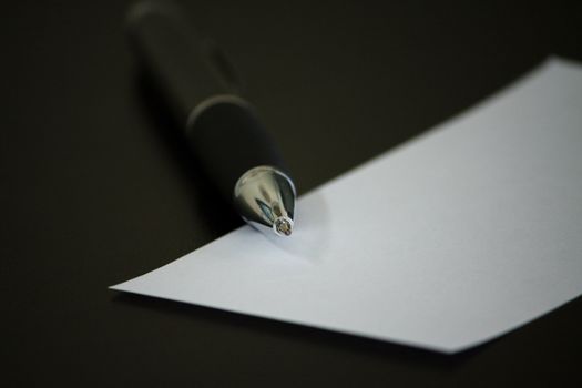 Closeup of pen and paper 