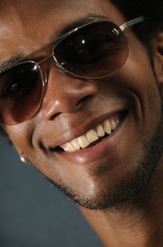 Portrait of young african american man with beautiful smile