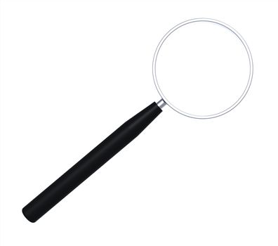 Magnifying glass, 3D render without shadows