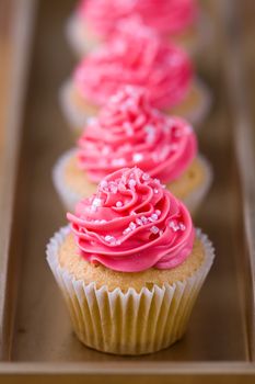 Pink cupcakes, shallow depth of field