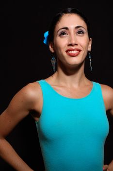 Portrait of hispanic female dancer with happy expression