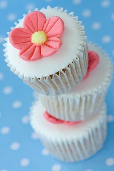 Cupcake tower viewed from above