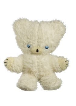 Vintage teddy bear isolated against a white background