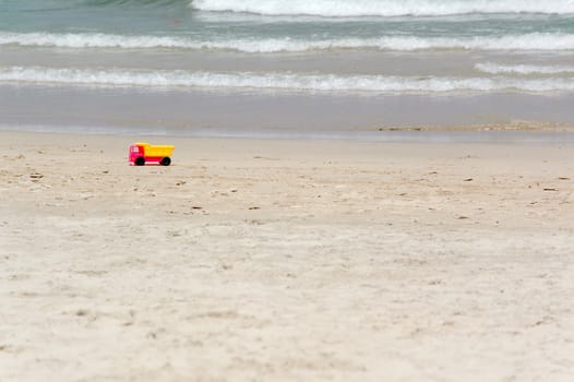 Beach and toy truck