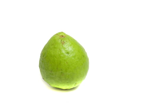 close up on a fresh organic guava, isolated on white