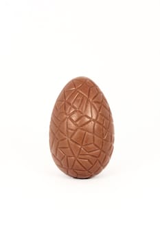 Chocolate egg isolated on white