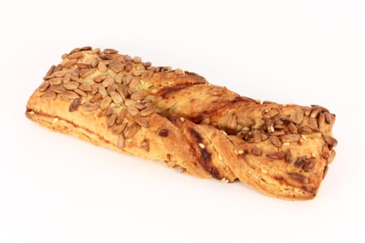 Pastry with sunflower seeds isolated