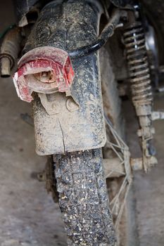 Image of an old motorbike with the aging signs 