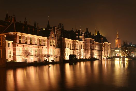 Dutch Parliament, Binnenhof, at night