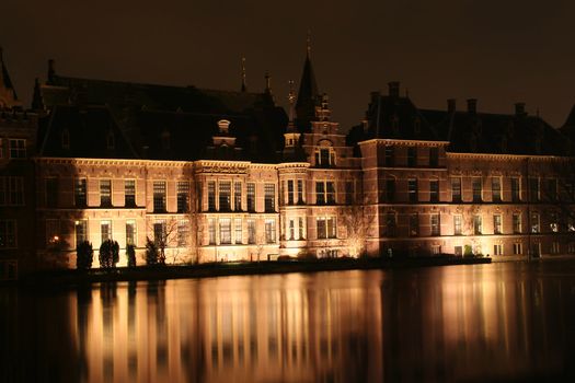 Dutch Parliament in The Hague at night (Binnenhof)