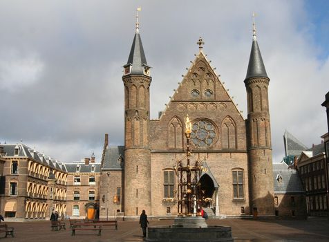 Dutch Parliament. Ridderzaal on the Binnenhof in The Hague
