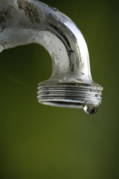 water dripping from a garden tap