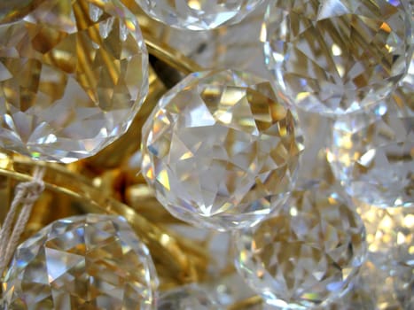 a close up for a ball shape of crystal lamp