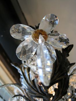 a close up for a flower shape of crystal lamp