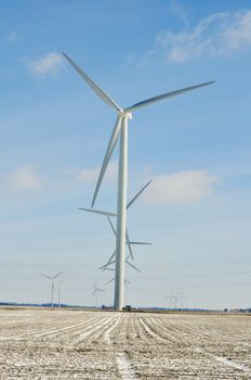 Indiana Wind Turbines all in a row