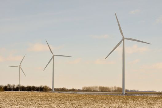 3 Indiana Wind Turbines turning