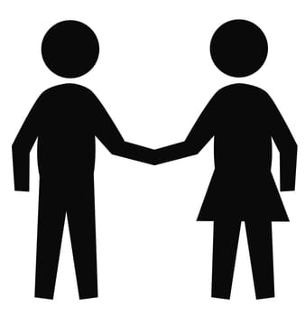 Black graphic couple holding hands