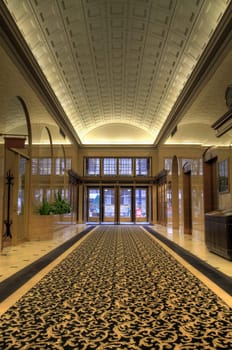 Historic Office Building Lobby in Downtown Portland Oregon