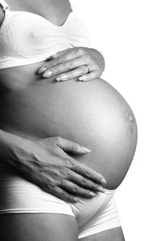 The pregnant woman on the ninth month