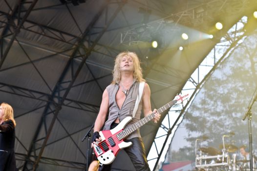  Def Leppard performs at Romexpo July 8, 2008 in Bucharest.