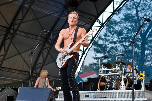  Def Leppard performs at Romexpo July 8, 2008 in Bucharest.