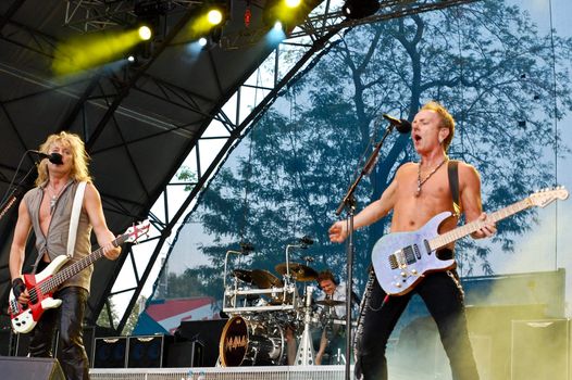  Def Leppard performs at Romexpo July 8, 2008 in Bucharest.