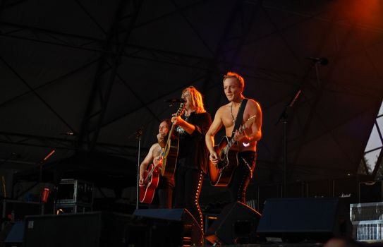  Def Leppard performs at Romexpo July 8, 2008 in Bucharest.