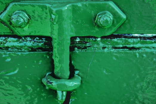 closeup of a green cross beam with copyspace