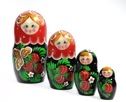 Set of Matreshka line izolated over white background