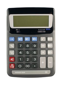 Calculator isolated on white background - XXL file captured in studio with a 21 megapixel camera