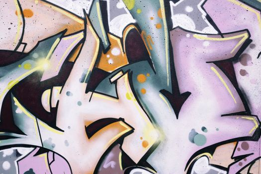 Inner city background with colorful graffiti