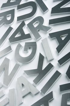 Stylish letters cut out of polished steel