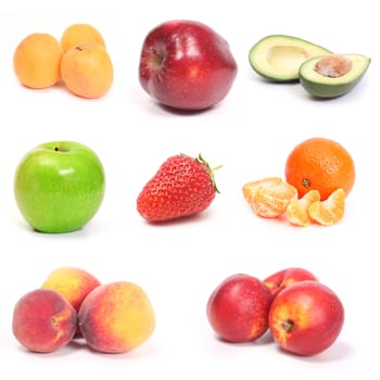 fruit collection isolated on a white background