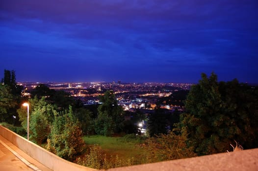 Beautiful cityscape of Prague by night