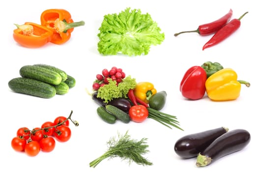 vegetables composition isolated on white