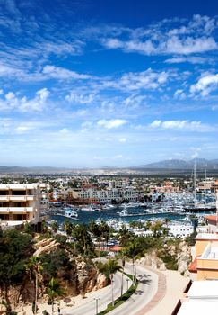 Marina and downtown Cabo San Lucas, Mexico
